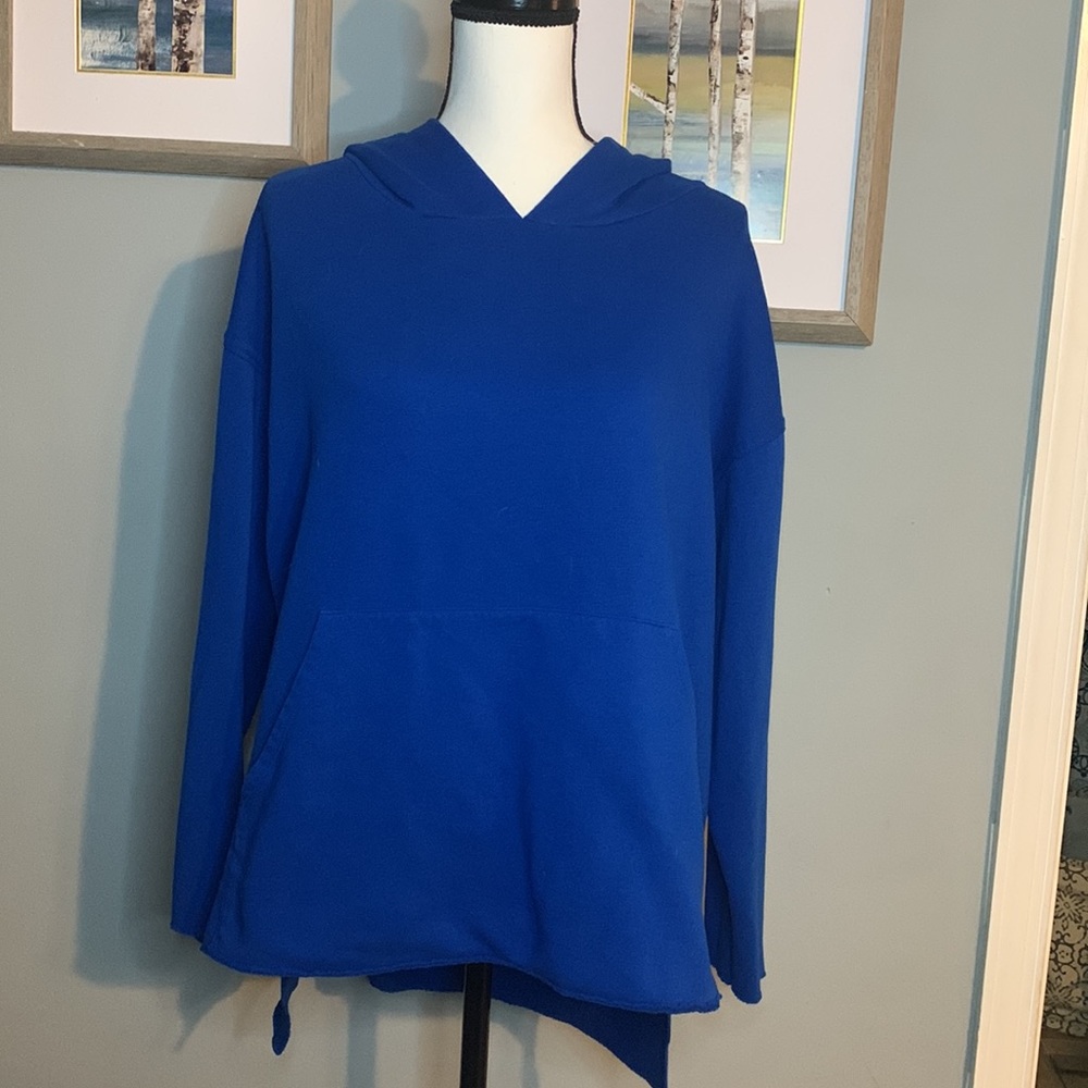 Blue high low hoodie